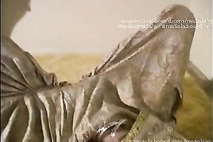 My diminutive dark brown milf white wife shoving her Indian muff with a vibrator