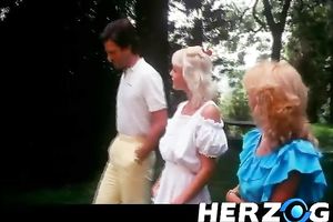 Dissolute blonde slut and ebon wench receive nailed by sexually excited fellows