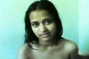 My diminutive Indian GF demonstrates her exposed body to me