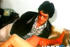 Classic doxies and unshaved dudes having relaxing group sex