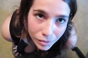 My dark brown hawt girlfriend getting filmed during facial jizz flow