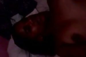 My Dominican brown skin youthful honey naked in bed