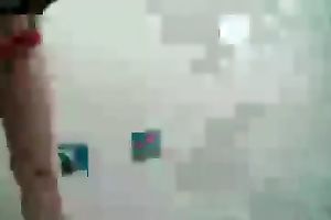 Dutch slender college girlfriend takes off her red pants