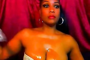 Astonishing web camera solo with a sensual ebon playgirl