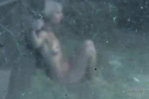 Nasty golden-haired receives punished by a slavemaster in the garden