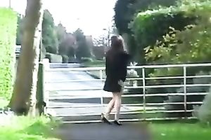 My slutty wife is definitely not shy and this babe likes being stripped outside