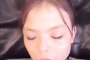 Hot Asian sweetheart acquires her bawdy cleft and throat screwed in POV video