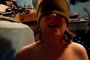 Amazing movie with blindfolded me engulfing a glass sex tool