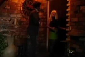 Kinky and lewd blondie slut with nice wazoo sucks the 10-Pounder