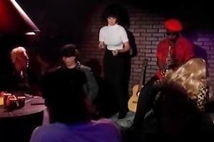 Kinky and lewd blondie slut with nice wazoo sucks the 10-Pounder