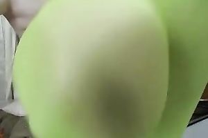 Naughty golden-haired pippin with corpulent lips shows a striptease