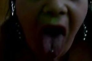 Chubby tattooed dark brown works on my rod in hot POV movie