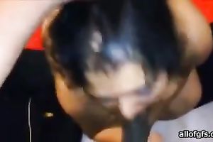 Cock hungry dark female got her throat drilled hard and jizzed in her face hole