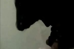 Ebony whore sucks a white cock and transforms into a monster