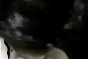 Ebony whore sucks a white cock and transforms into a monster