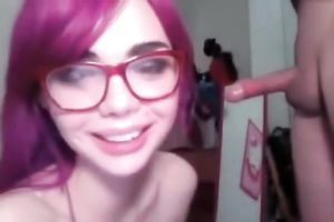 Beauteous cute legal age teenager playgirl is glad to engulf her BF's dong