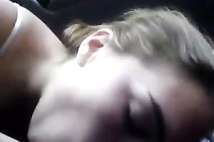 Alluring college cheating wife enjoys engulfing my schlong in a car