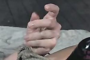 Clothespins are attached to slave's seductive body