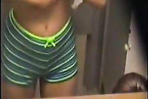 A few sexy random dilettante girls in the dressing room