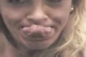 Young and older golden-haired ladies licking every other and making out