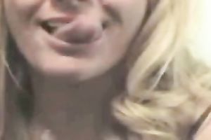 Young and older golden-haired ladies licking every other and making out