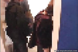 This shameless Japanese legal age teenager likes being the center of attention