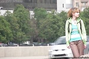 Kinky dilettante Russian Married slut cant hold and pees in her panties
