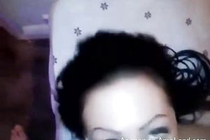 Horny blue eyed brunette hair playing with her friend's big dong