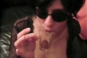 Dirty French doxy in sunglasses sucks my knob until that babe receives a facial