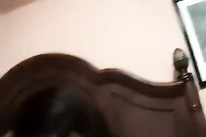 Big breasted aunty rides hard schlong with her bushy cookie