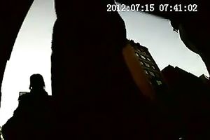 I followed one hot brunette hair white lady and filmed her nice-looking legs