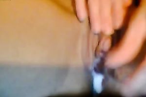Solo movie with me rubbing my large clitoris and toying my creamy pussy