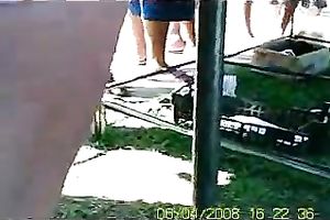 Juicy gazoo in taut shorts caught on hidden camera