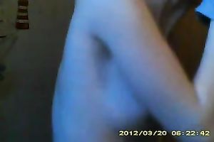 Homemade solo with my cute brunette hair GF flashing her milk shakes