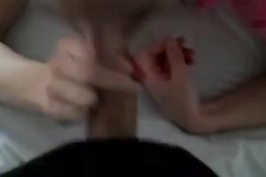 My blond GF shows her love tunnel and lets me finger it