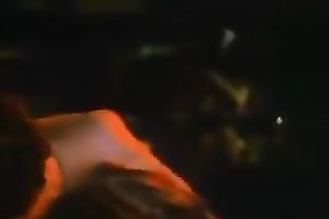 Retro dark brown groans sweetly whilst getting her cookie screwed