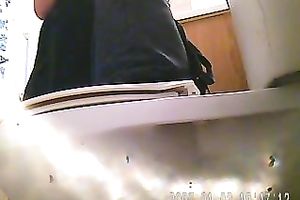 Girl with nice ass receives caught on a hidden webcam in the washroom