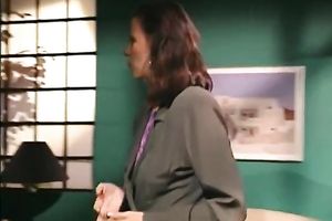 Tattooed retro golden-haired receives drilled and facialed by a long-haired stud