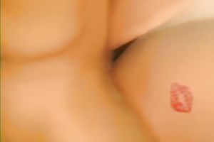 Tattooed retro golden-haired receives drilled and facialed by a long-haired stud