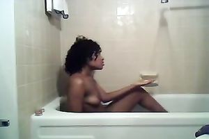 Fabulous solo with my swarthy ex GF masturbating in the bath