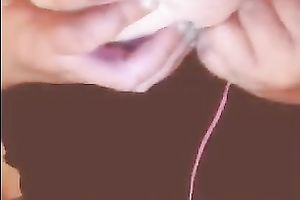 Fat white dilettante slut on web camera licks her teats