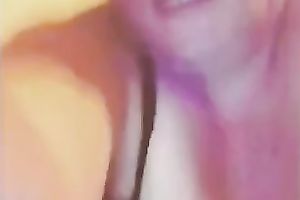 Fat white dilettante slut on web camera licks her teats