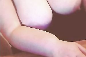 Fat white dilettante slut on web camera licks her teats