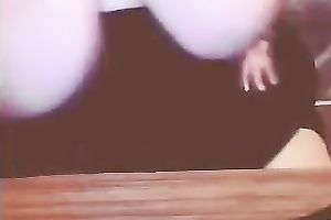 Fat white dilettante slut on web camera licks her teats