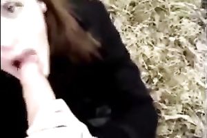 Blowing heavy shlong of my sexy boyfriend outdoors