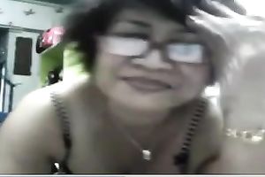 Webcam solo act with a perverted and amoral Asian mamma