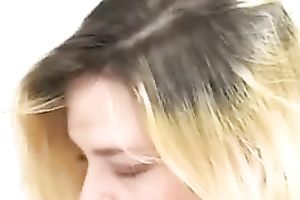 Blonde college white wife fingers her twat in panty fetish solo movie scene