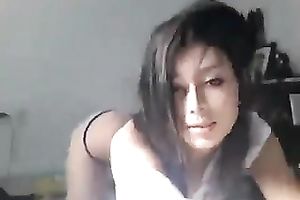 Desirable hottie with a pleasing bum is moving her body very seductively