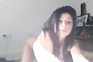 Desirable hottie with a pleasing bum is moving her body very seductively