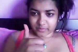 Chubby exotic wench shows her pantoons and fingers her bawdy cleft